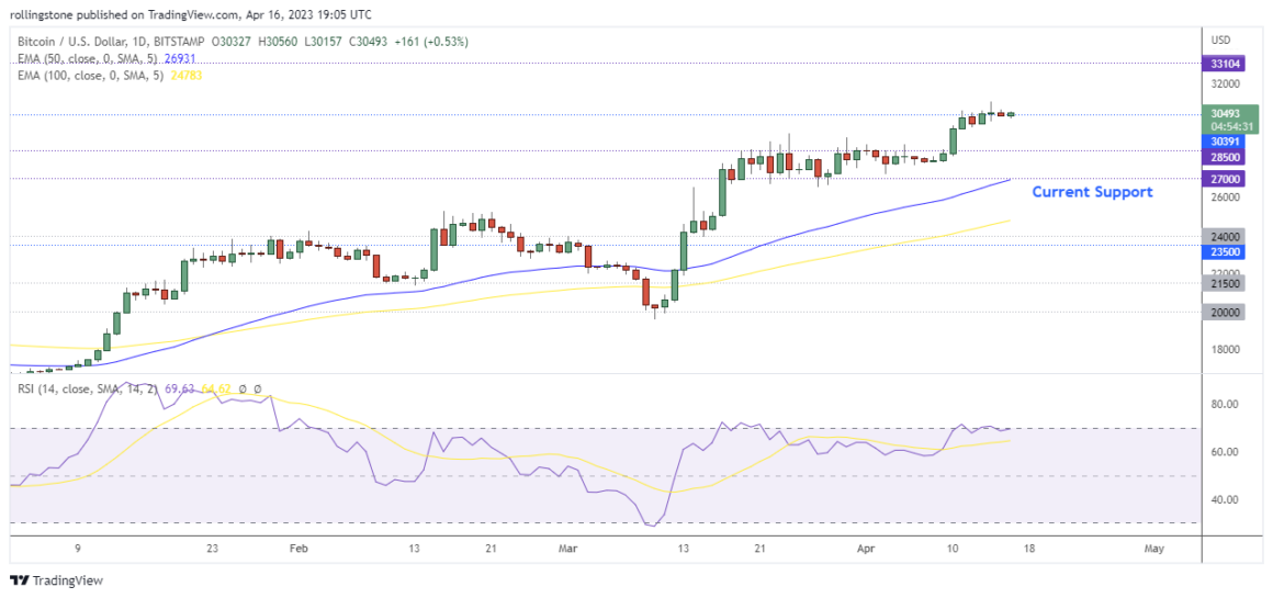 Bitcoin Technical Analysis On TradingView Showing Support And Resistance